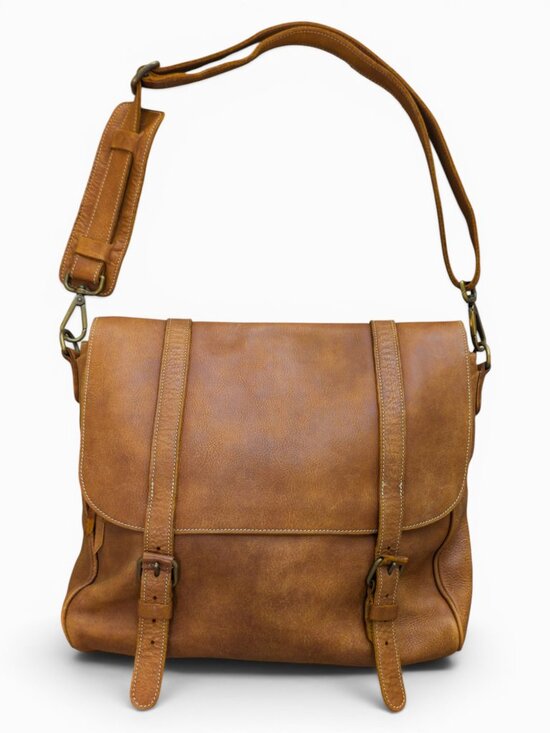 Roots Handbags - Roots Modern Satchel Tribe Leather Crossbody Bag, Vintage-Look Tan